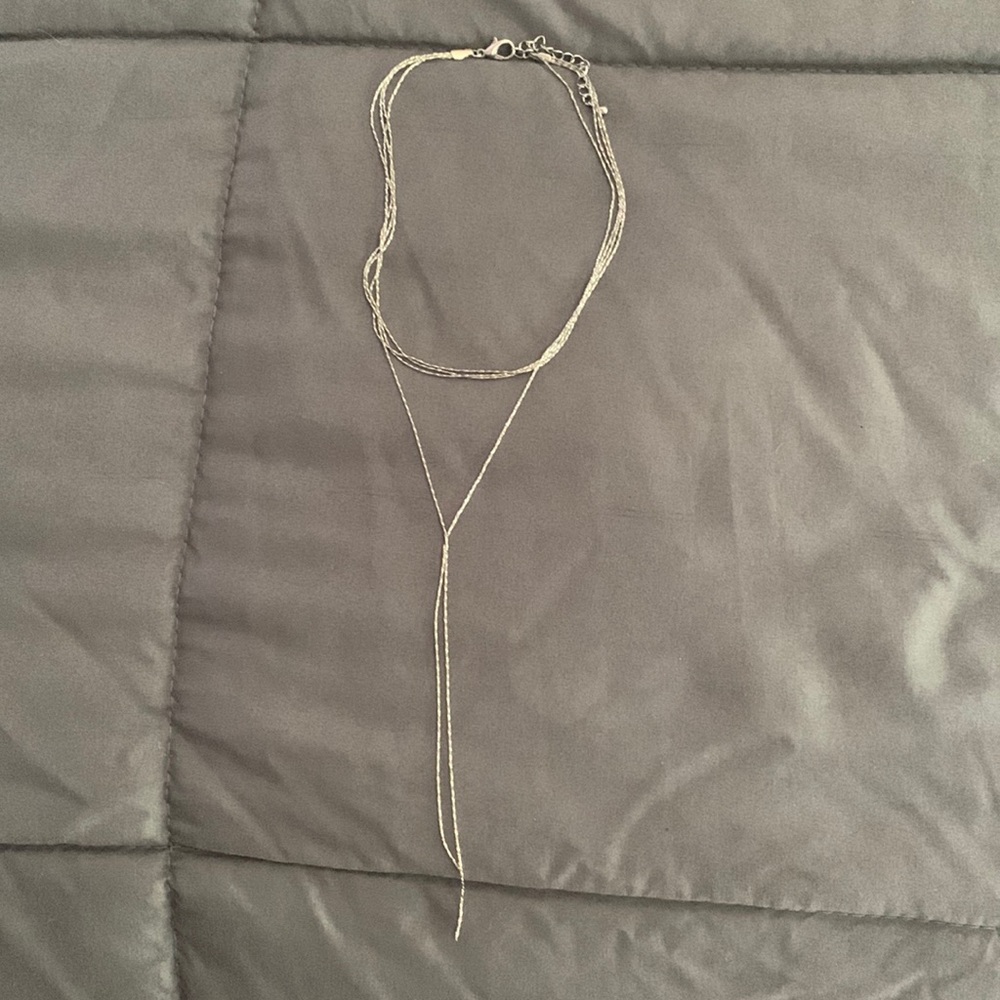 Silver layered necklace